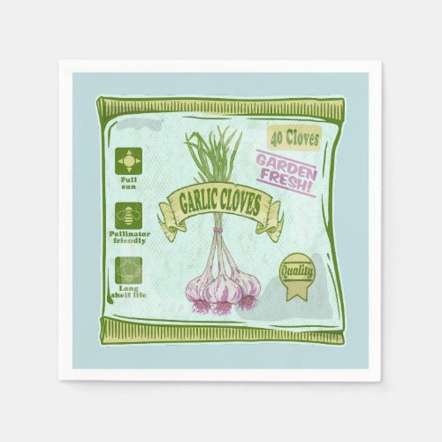 Garlic Cloves Vegetable garden Napkins