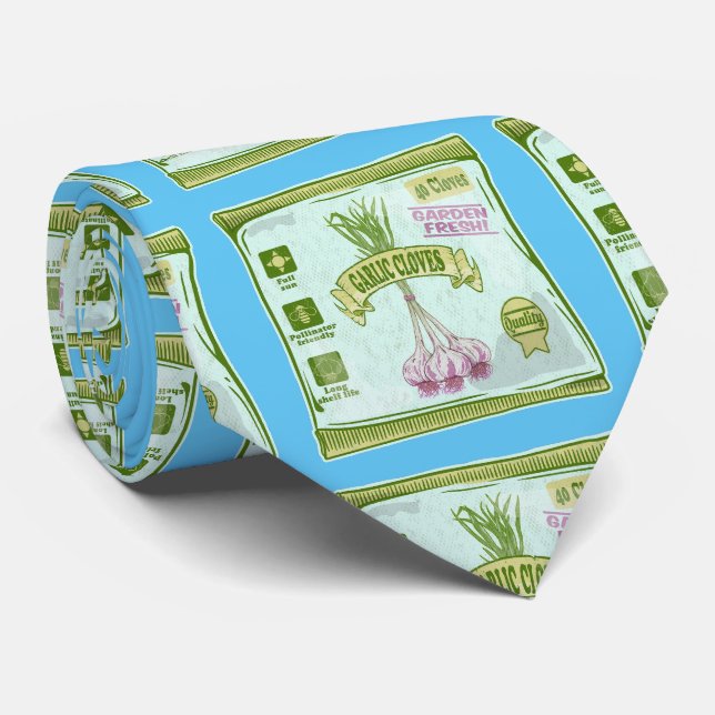 Garlic Cloves Vegetable garden Neck Tie (Rolled)