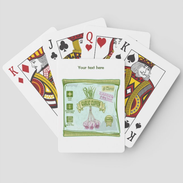 Garlic Cloves Vegetable garden Poker Cards (Back)