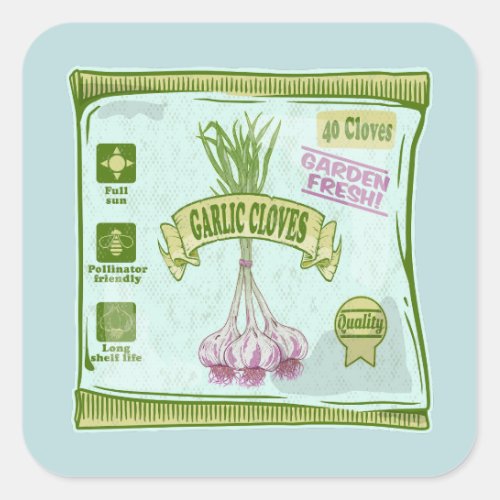 Garlic Cloves Vegetable garden Square Sticker