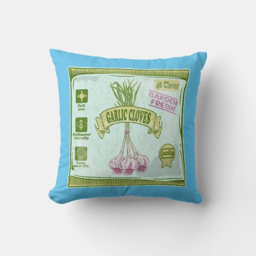 Garlic Cloves Vegetable garden Throw Pillow