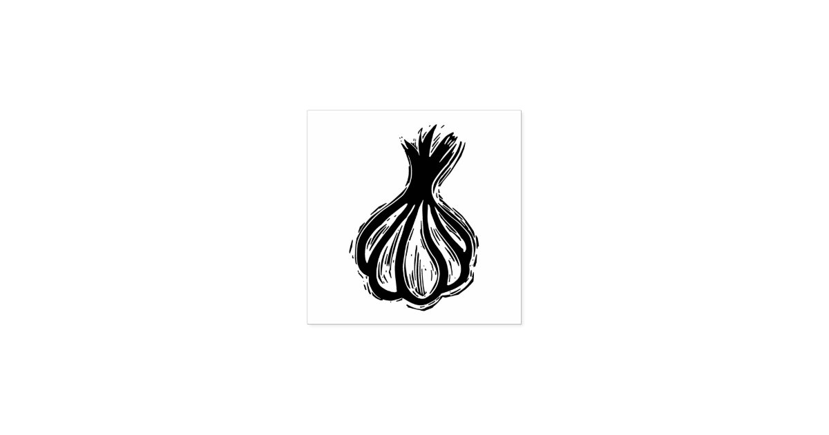 Garlic Cooking Vegetable Gardening Rustic Linocut Rubber Stamp Zazzle