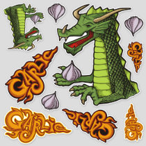 Garlic Dragon Sticker Set