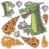 Garlic Dragon Sticker Set