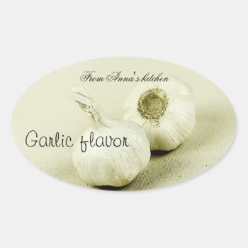 Garlic Flavor Food Container Label by myworldtravels at Zazzle