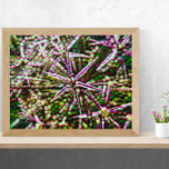 Garlic Flower Cellular Abstract Wall Art<br><div class="desc">"Garlic Flower". Floral abstraction in shades of cool pink against a background of fresh,  juicy green. Mosaic of geometric elements with a cellular structure.</div>