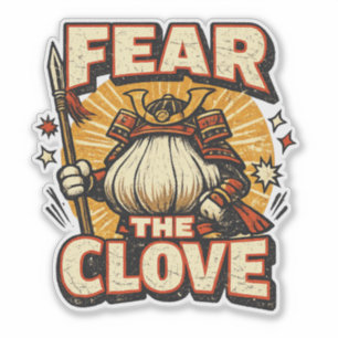Garlic Guard – FEAR THE CLOVE Vintage Sticker