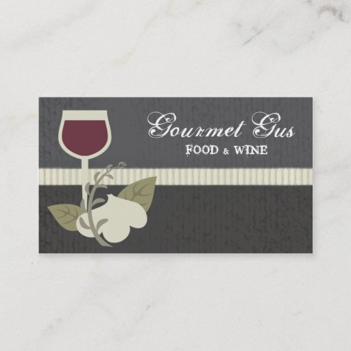Customizable garlic herbs wine chef catering business cards