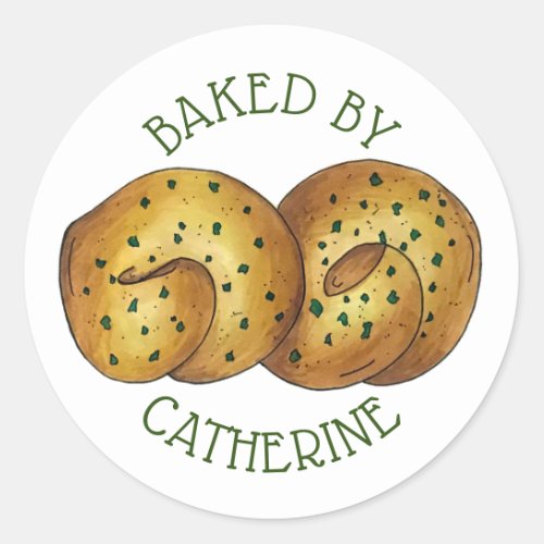 Garlic Knots Bread Roll Italian Food Baked By Classic Round Sticker