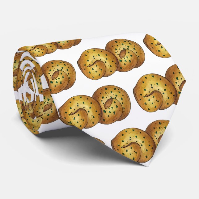 Garlic Knots Bread Roll Italian Food Cooking Chef Neck Tie (Rolled)
