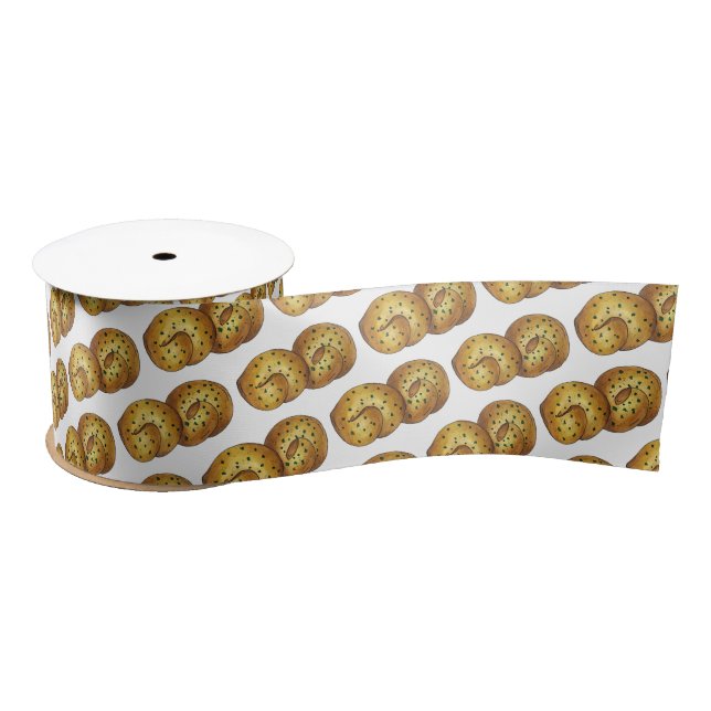Garlic Knots Bread Roll Italian Food Cooking Chef Satin Ribbon (Spool)