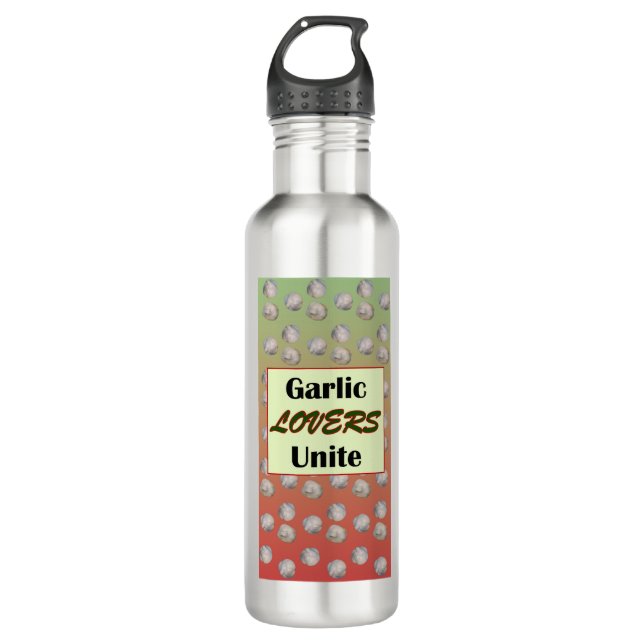 Garlic Lovers Unite Stainless Steel Water Bottle (Front)