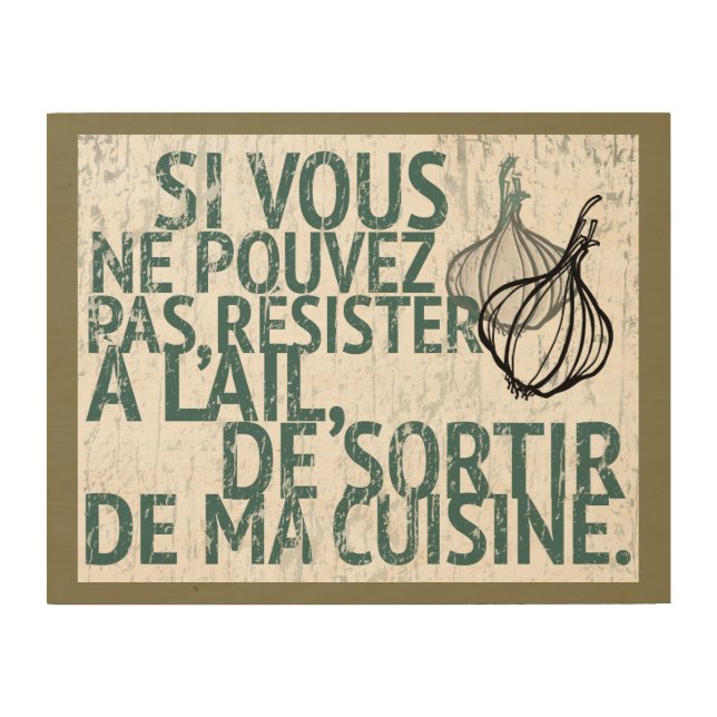 Garlic lovers wood wall art (Front)