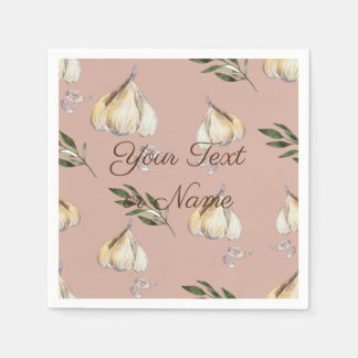garlic pattern with personalized text napkins