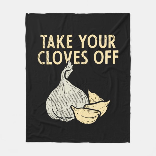 Garlic Plant Fleece Blanket (Front)