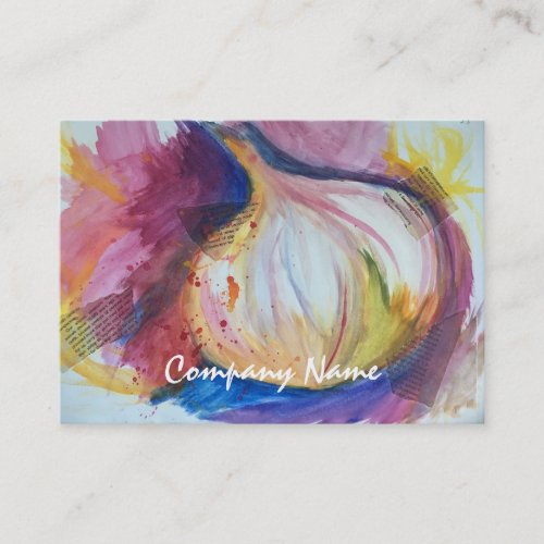 Garlic Portrait Collage Painting Artistic Business Card