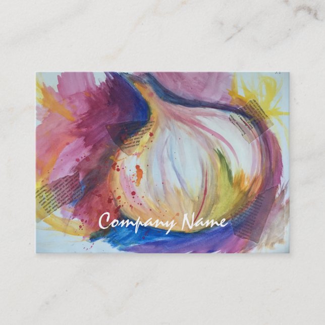 Garlic Portrait Collage Painting Artistic Business Card (Front)