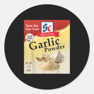 Garlic Powder Condiment Spice Costumes Group Match Classic Round Sticker