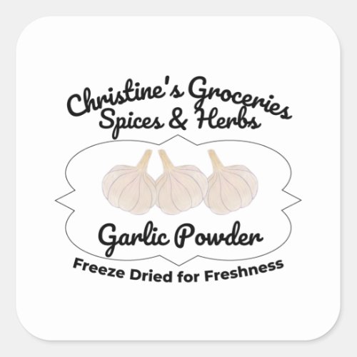 Garlic Powder spice jar Square Sticker