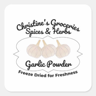 Garlic Powder spice jar. Square Sticker