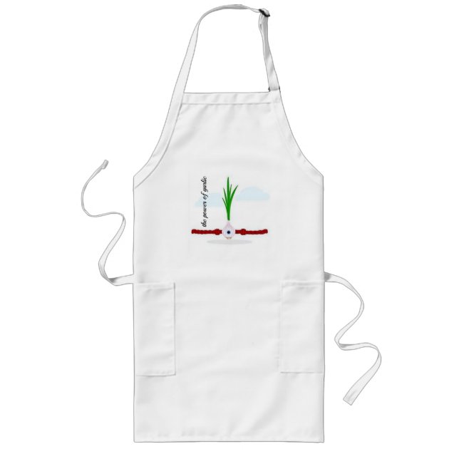 Garlic Power - Strong  & Fearless Tee Long Apron (Front)