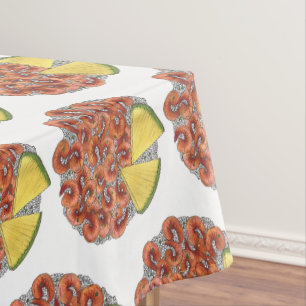 Garlic Shrimp Pineapple Hawaiian Island Food Luau  Tablecloth