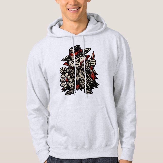 Garlic Vampire Hunter — Halloween Warrior Retro  Hoodie (Front)