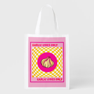 Garlic Vibes Only: Retro Cool Reusable Grocery Bag