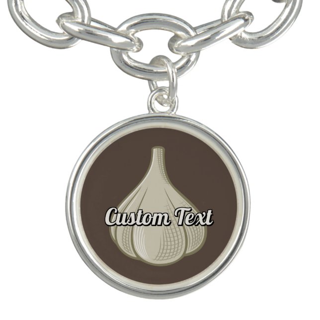 Garlic Woodcut Icon Bracelet (Design)