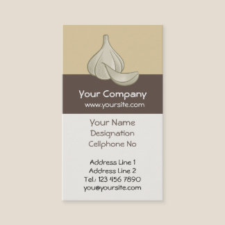 Garlic Woodcut Icon Business Card