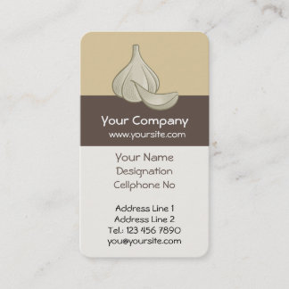 Garlic Woodcut Icon Business Card