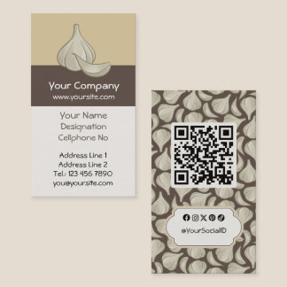 Garlic Woodcut Icon Business Card