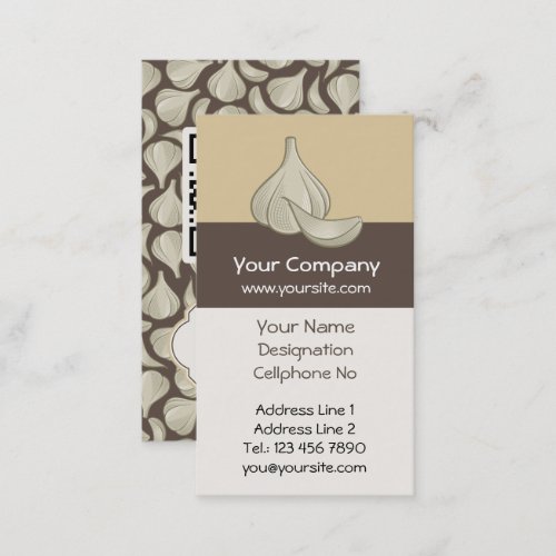 Garlic Woodcut Icon Business Card