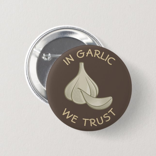 Garlic Woodcut Icon Button (Front & Back)