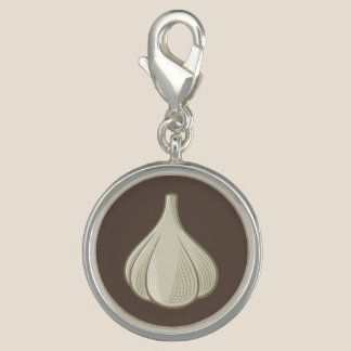 Garlic Woodcut Icon Charm