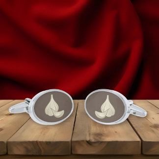Garlic Woodcut Icon Cufflinks