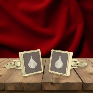 Garlic Woodcut Icon Cufflinks