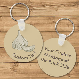 Garlic Woodcut Icon Keychain