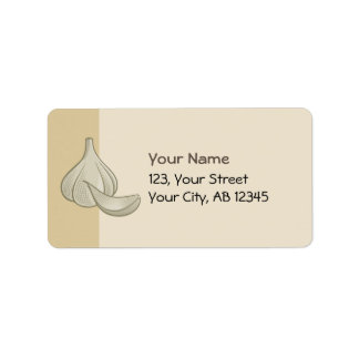 Garlic Woodcut Icon Label