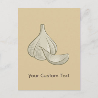 Garlic Woodcut Icon Postcard