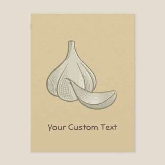 Garlic Woodcut Icon Postcard