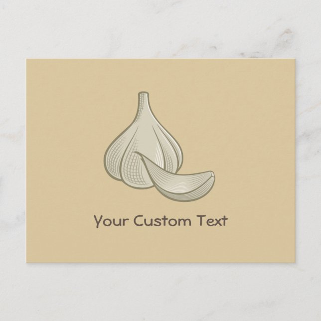 Garlic Woodcut Icon Postcard (Front)