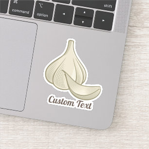 Garlic Woodcut Icon Sticker