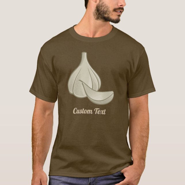 Garlic Woodcut Icon T-Shirt (Front)