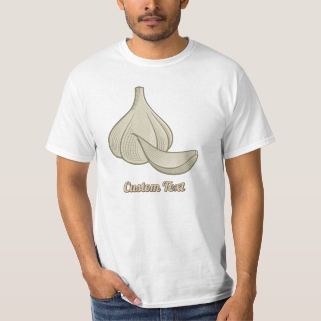 Garlic Woodcut Icon T-Shirt (Front)