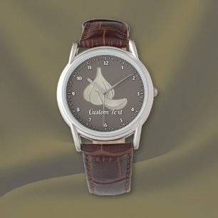 Garlic Woodcut Icon Watch