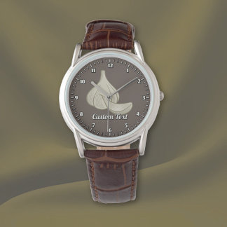 Garlic Woodcut Icon Watch