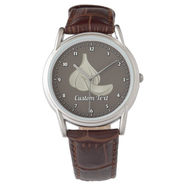 Garlic Woodcut Icon Watch (Front)