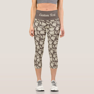 Garlic Woodcut Pattern Capri Leggings