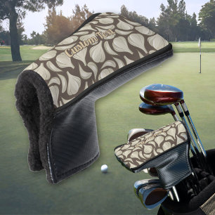 Garlic Woodcut Pattern Golf Head Cover